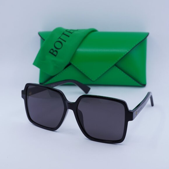 ?️ New Bottega Veneta BV1317SK 001 Sunglasses - Black Frame, Grey Lenses